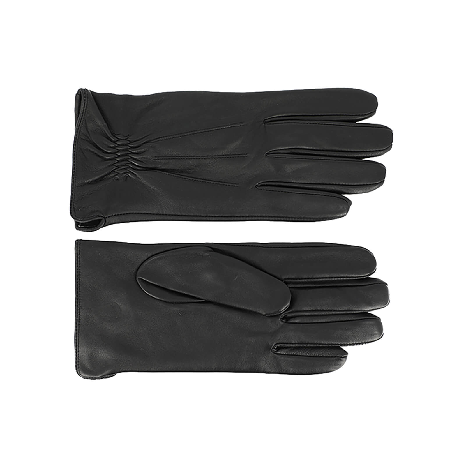 Fiebig Handschuhe Leder mit Gummiraffung Schwarz