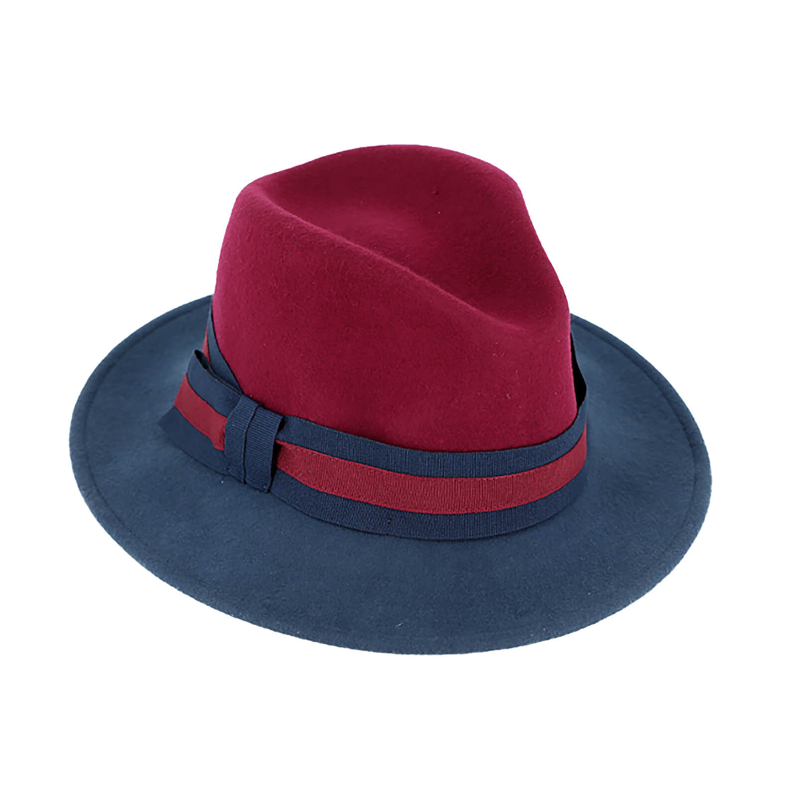 Fiebig Wollfilzhut Traveller zweifarbig Marineblau