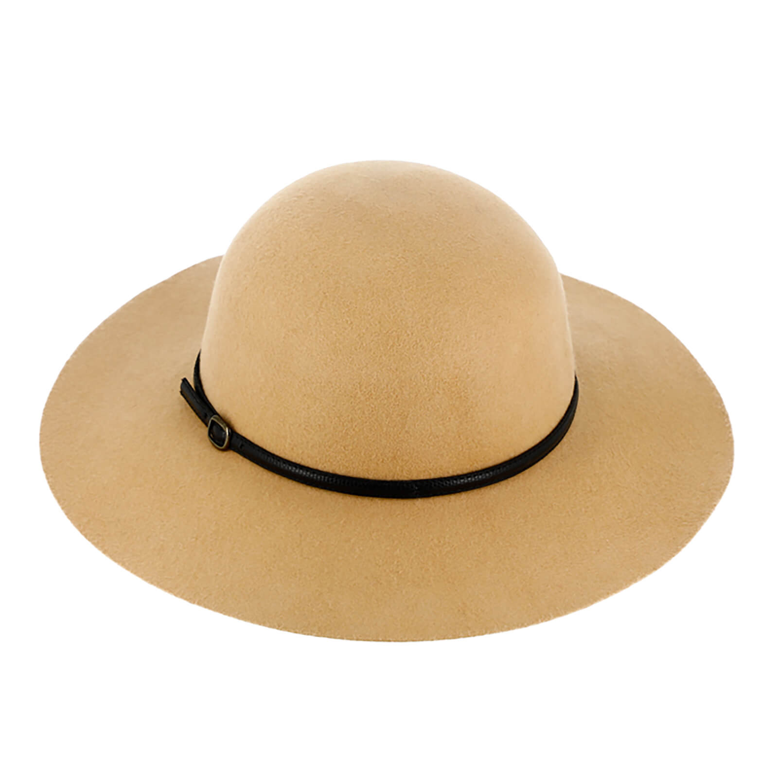 Fiebig Wollfilzhut Glocke uni Kunstledergarnitur waterproof crushable Camel