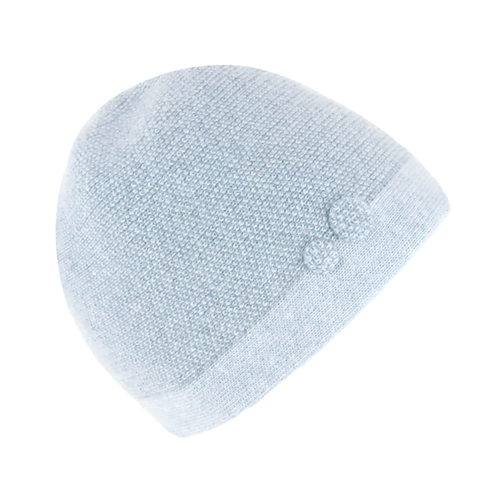 Fiebig Beanie Wolle melange mit Knopfgarnitur
