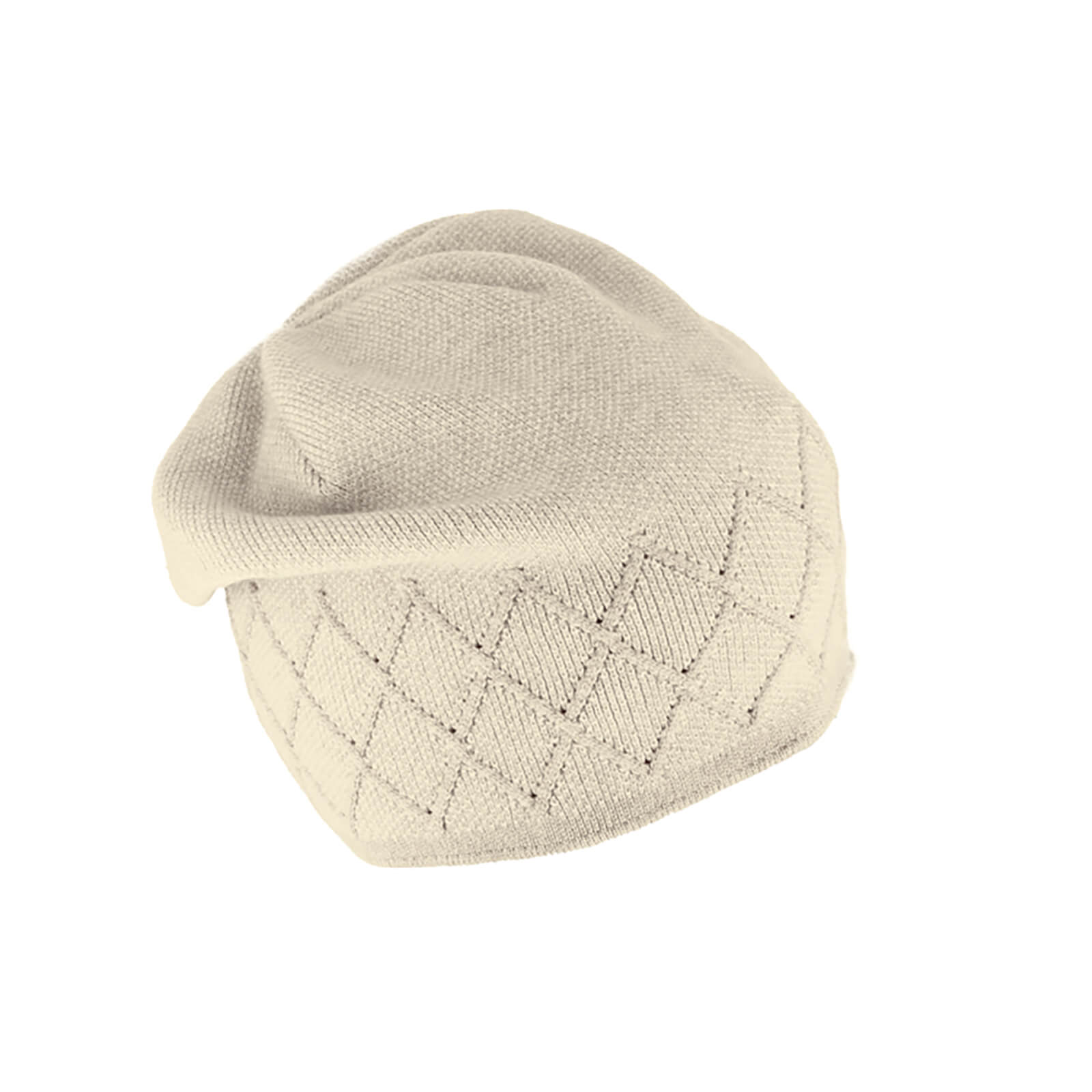 Fiebig Beanie Viskose Melange Rautenmuster