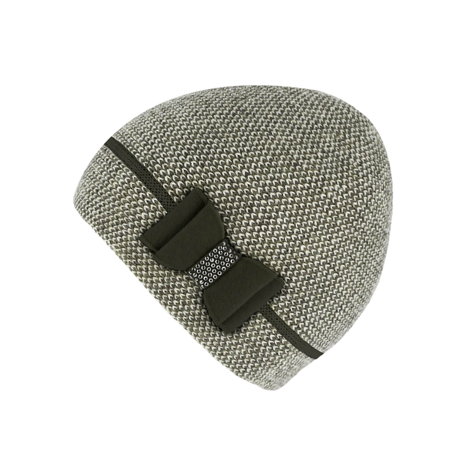 Fiebig Strickmütze Wolle melange mit Schleife