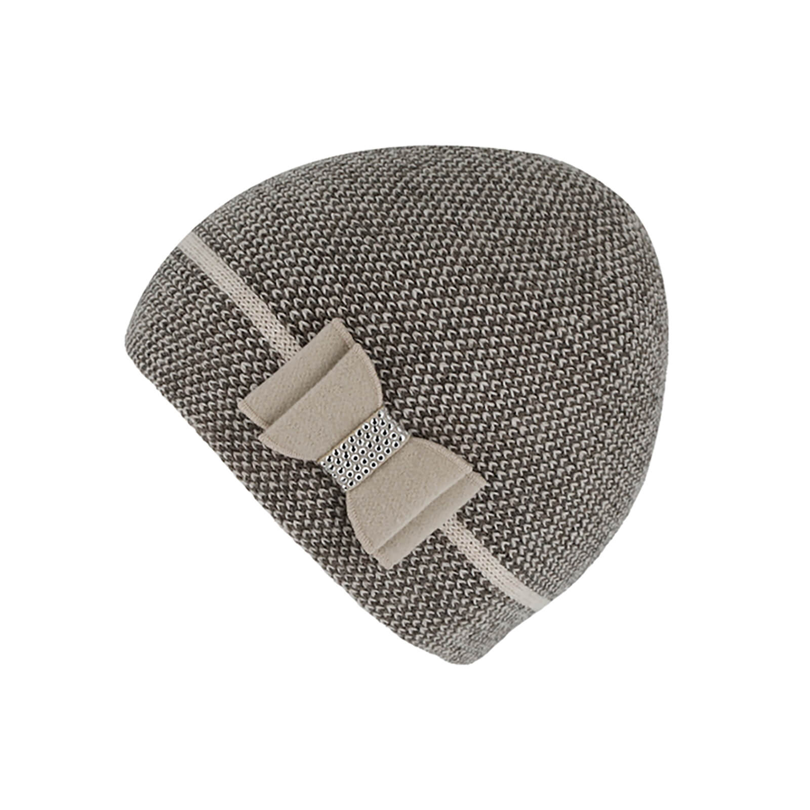 Fiebig Strickmütze Wolle melange mit Schleife