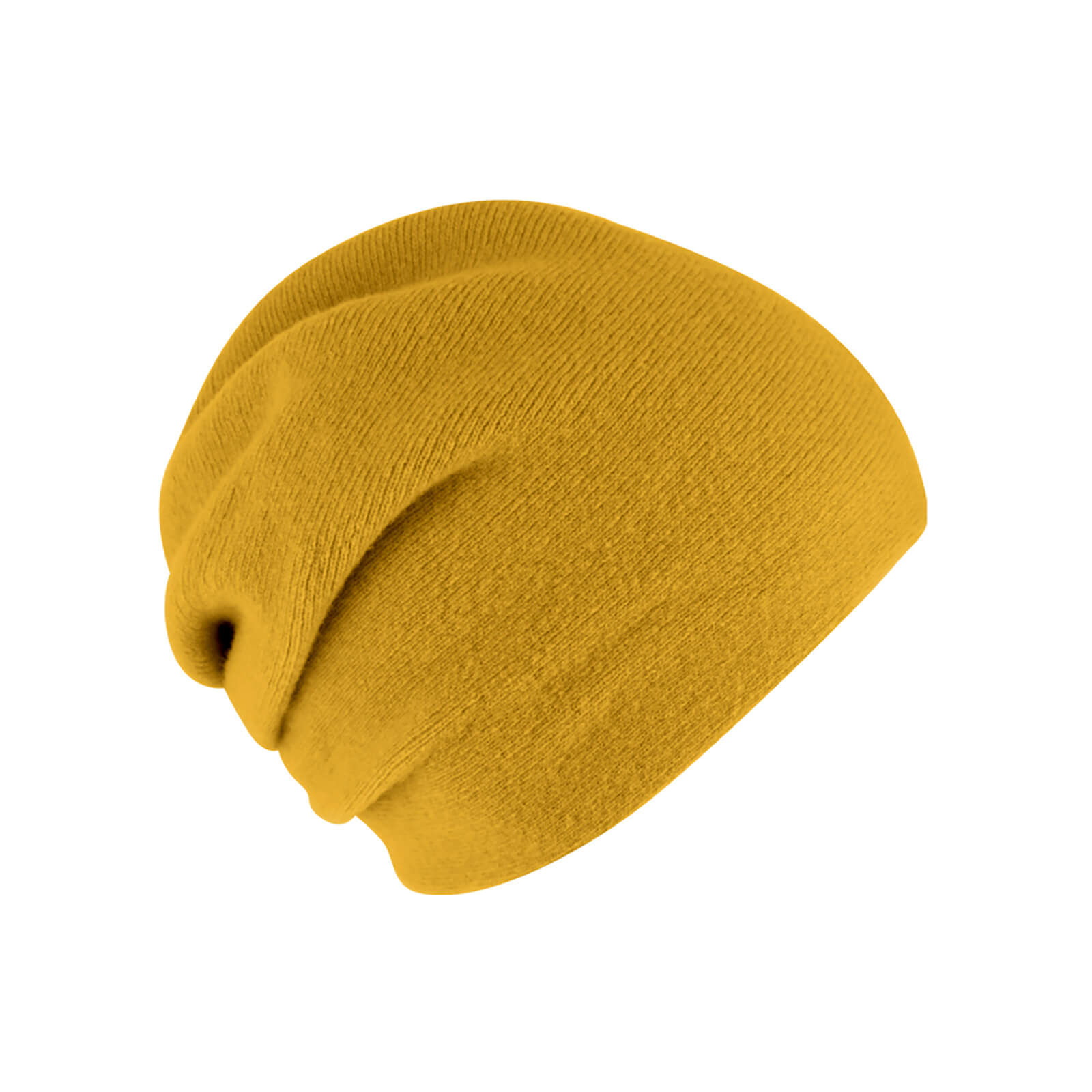 Fiebig Strickmütze Beanie Wolle uni einlagig mit Raffung