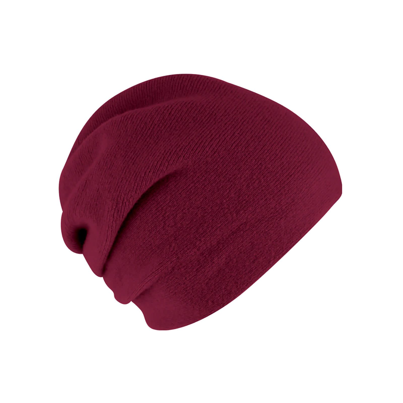 Fiebig Strickmütze Beanie Wolle uni zweilagig mit Raffung