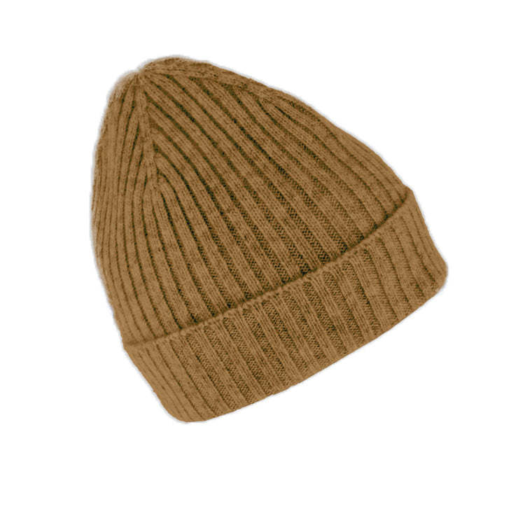 Fiebig Strick Beanie Kaschmir uni – Cognac