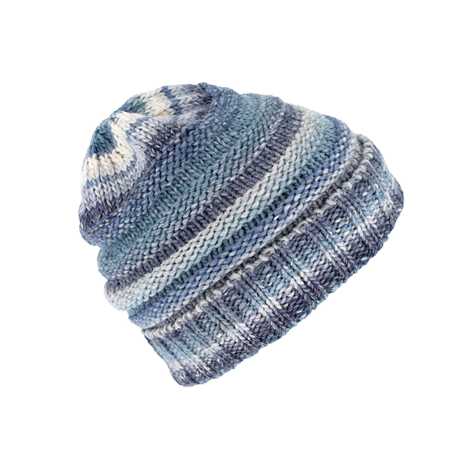 Fiebig Strickmütze mit Umschlag Wolle melange
