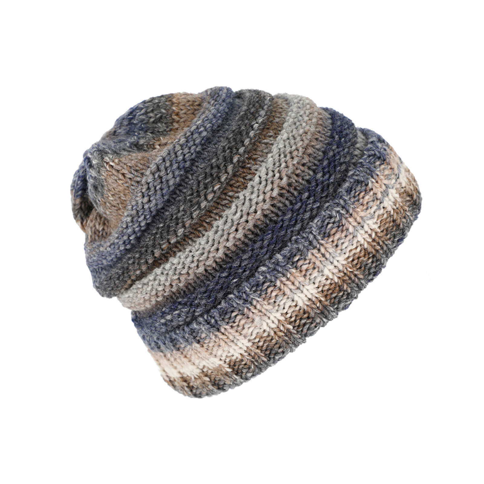 Fiebig Strickmütze mit Umschlag Wolle melange