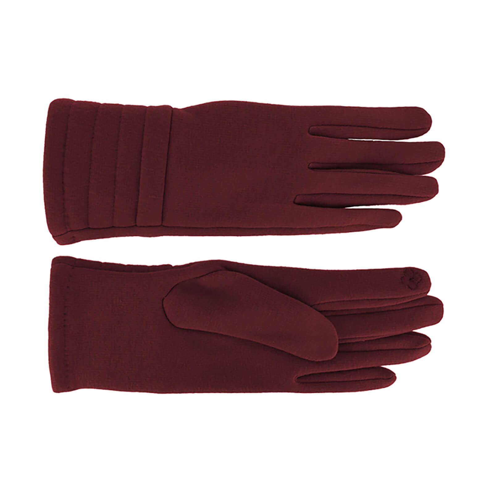 Fiebig Handschuhe Jersey uni Bordeaux