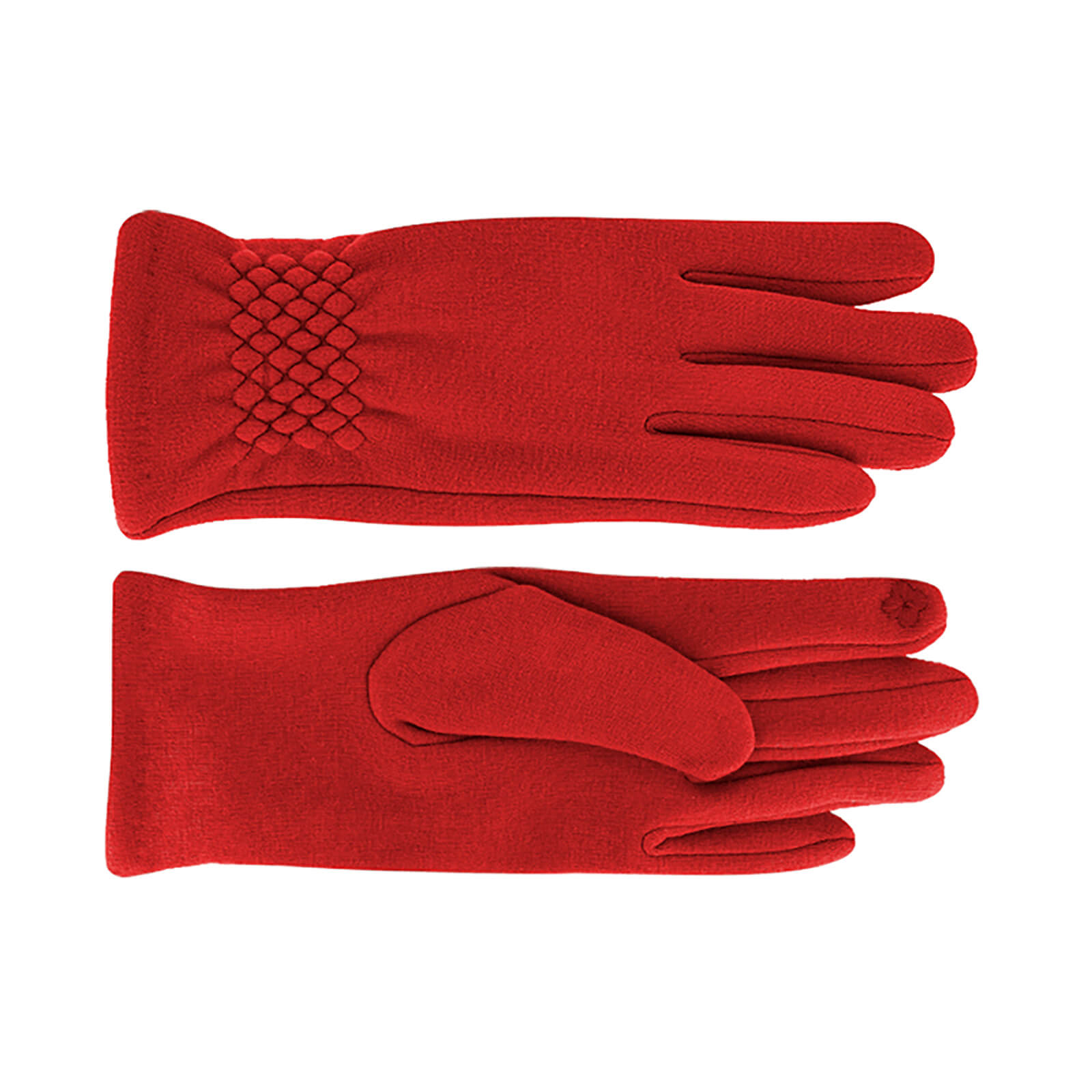 Fiebig Handschuhe Jersey uni mit Teddyfutter Rot