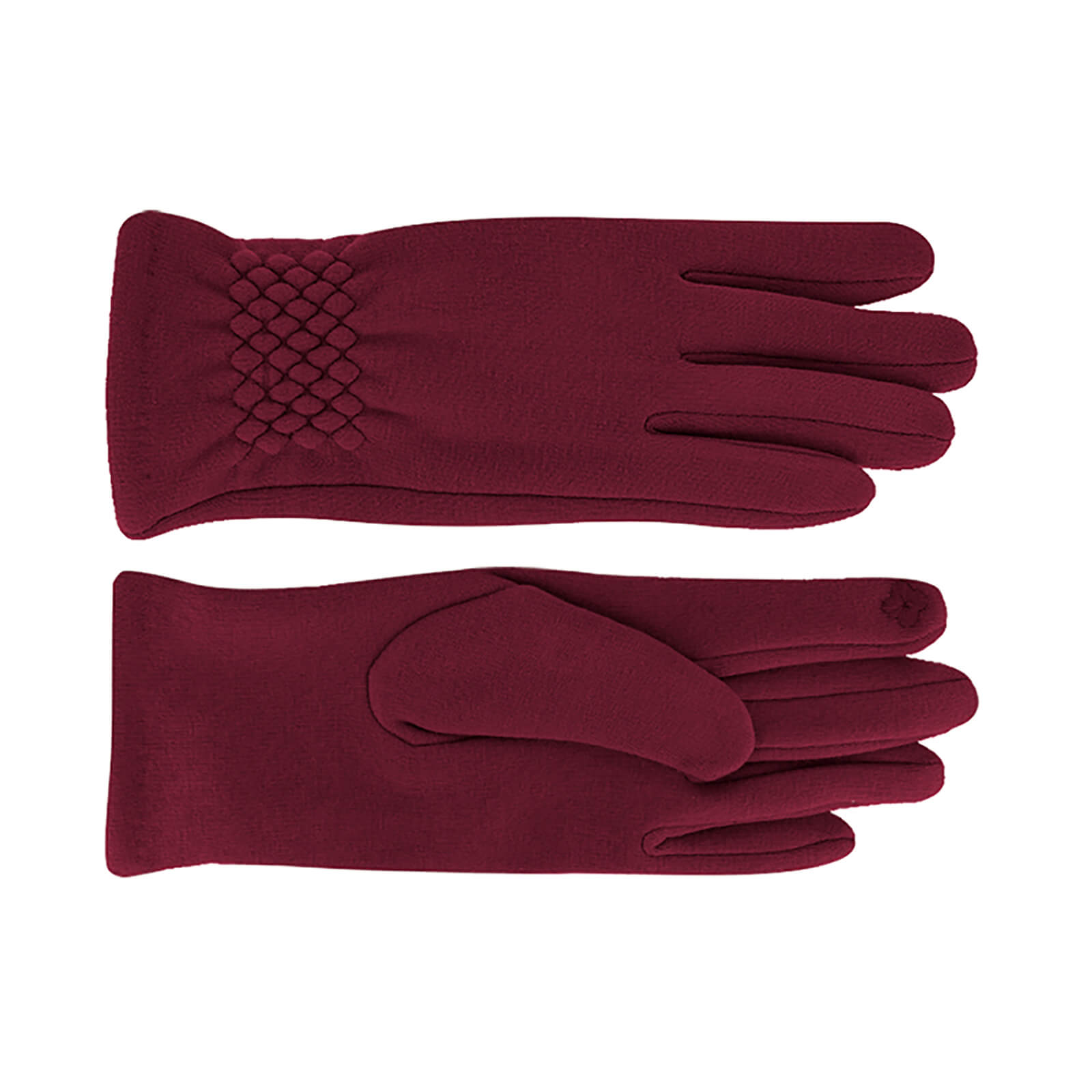 Fiebig Handschuhe Jersey uni mit Teddyfutter Bordeaux
