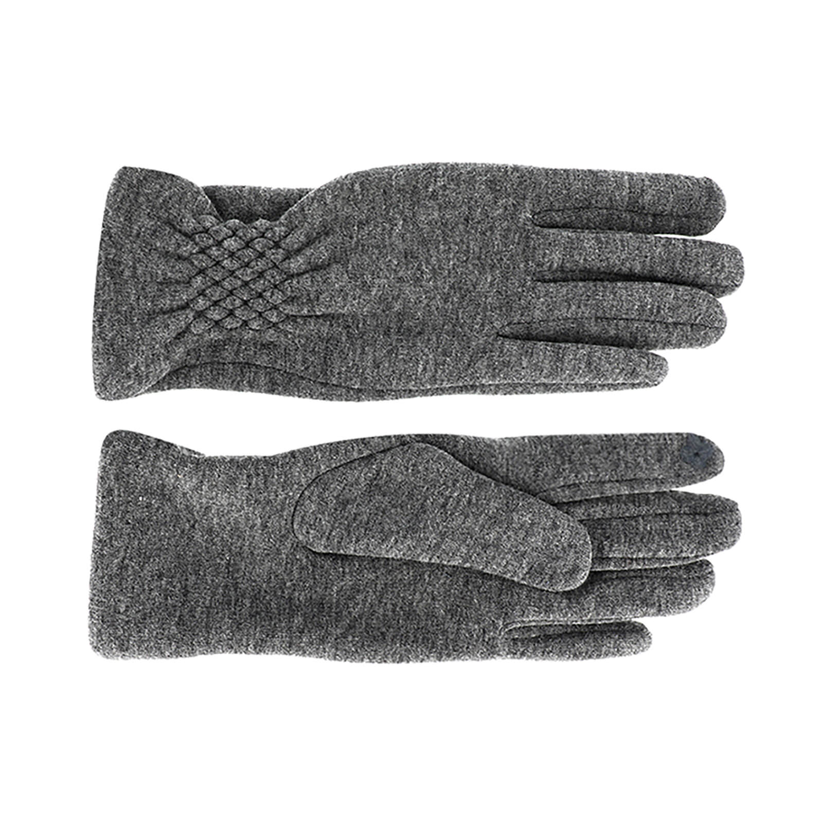 Fiebig Handschuhe Jersey uni mit Teddyfutter Anthrazit