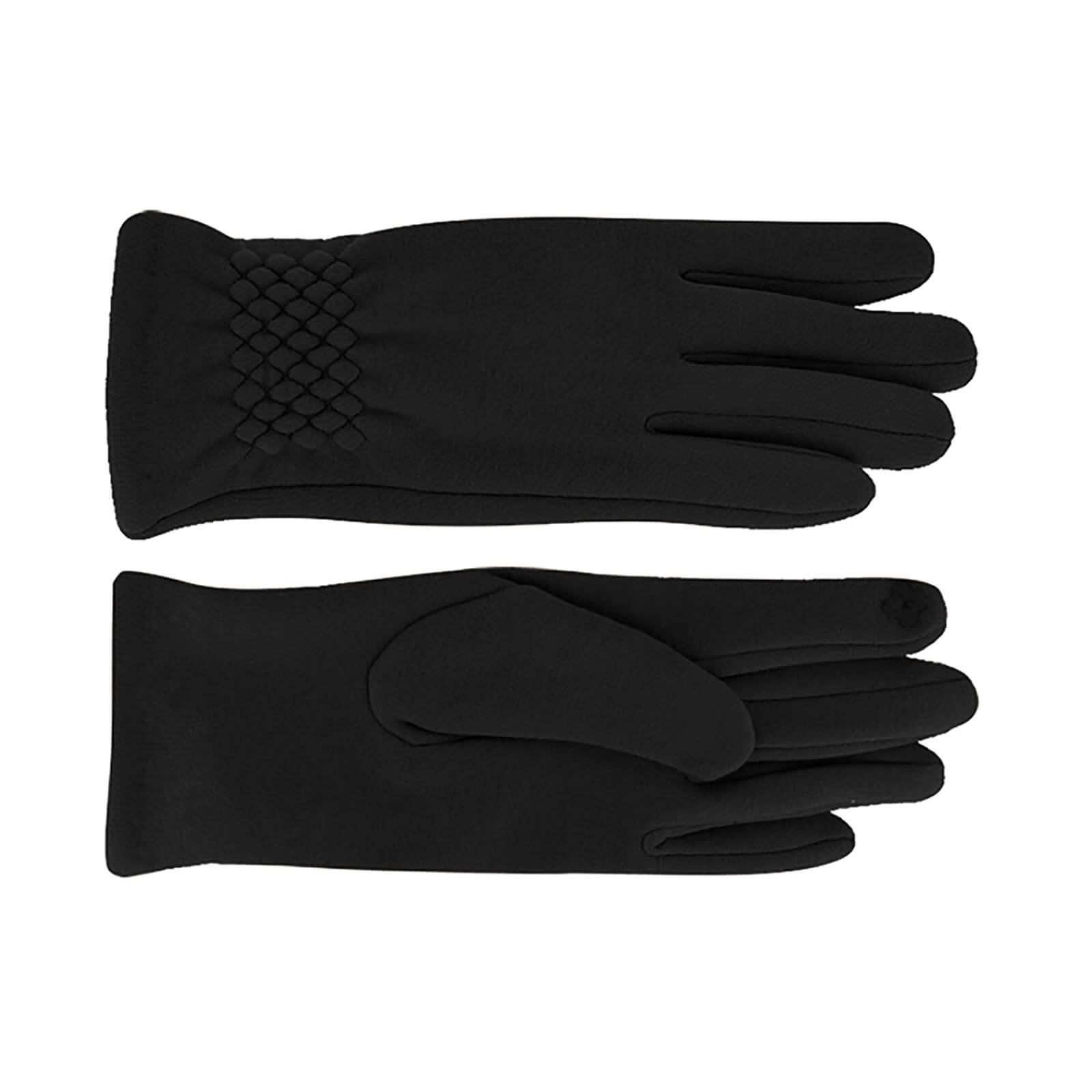 Fiebig Handschuhe Jersey uni mit Teddyfutter Schwarz