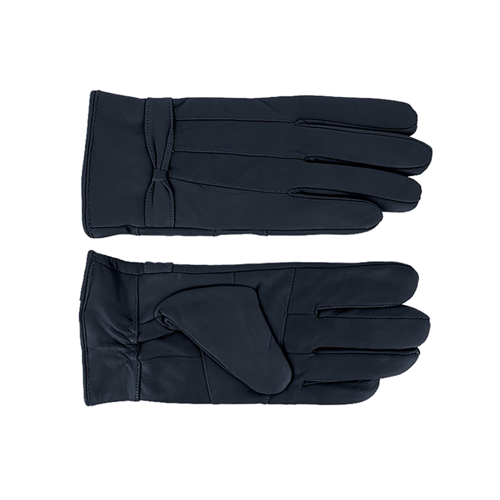 Fiebig Damen Handschuhe Leder Uni Marineblau