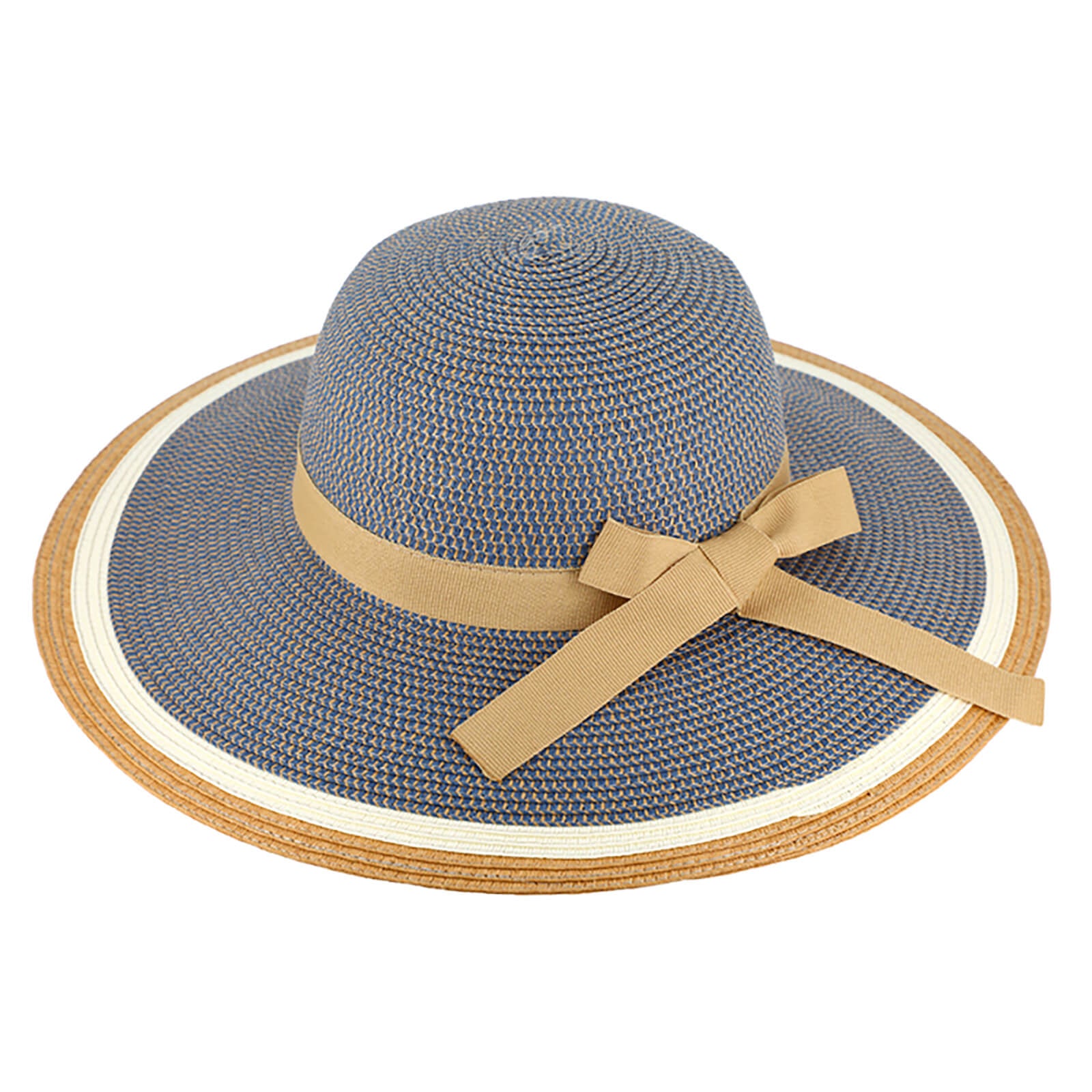 Fiebig Papierhut Glocke melange dreifarbige Krempe Jeansblau
