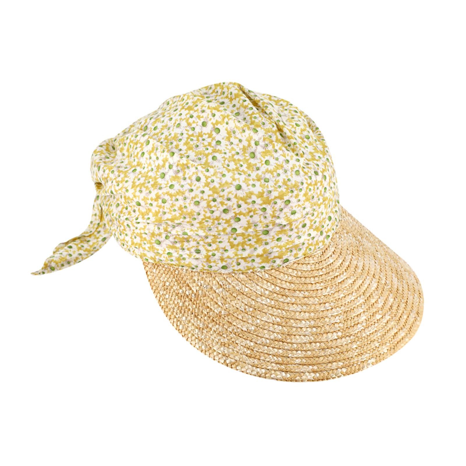 Fiebig Visor Stroh mit Stoffkrone Gänseblümchen
