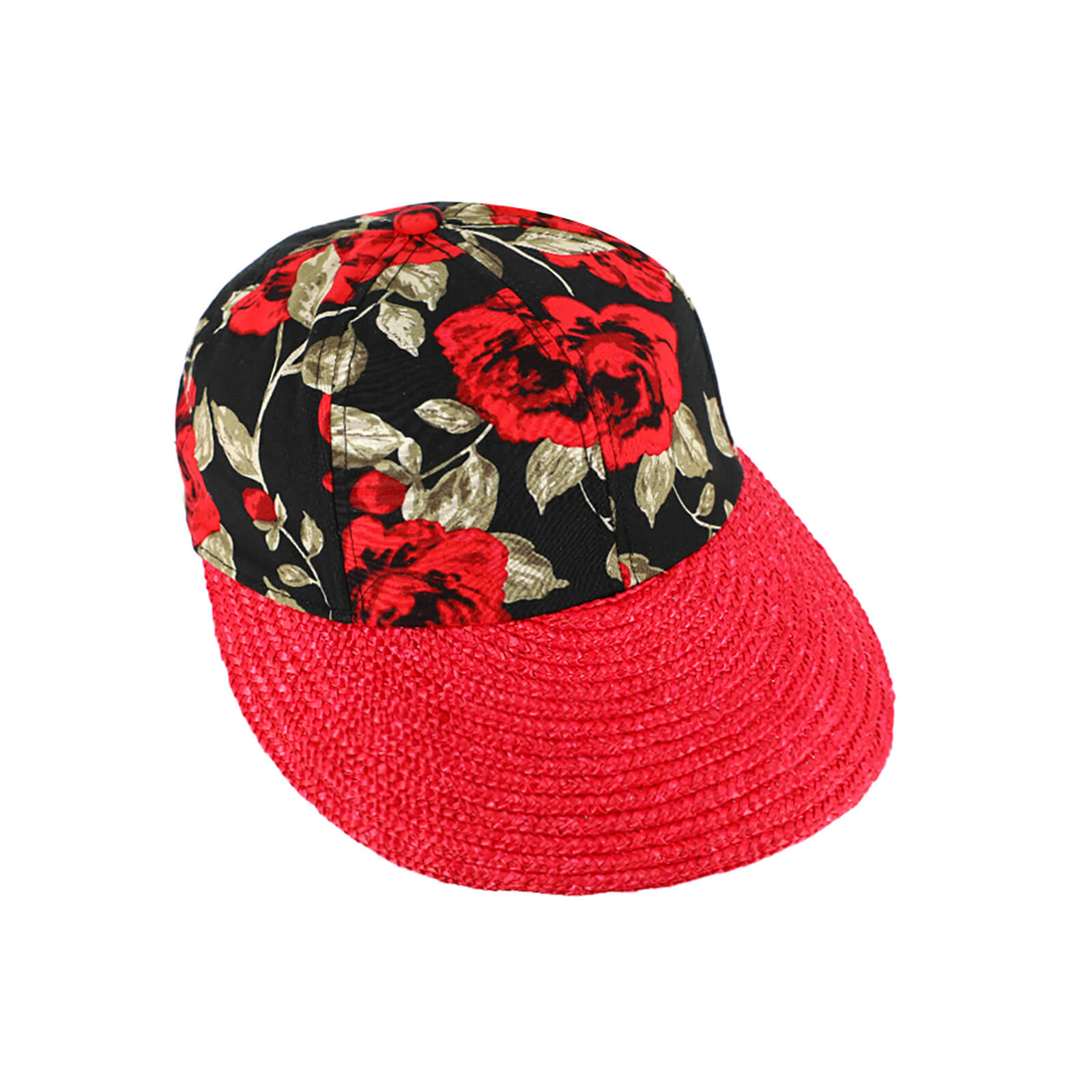 Fiebig Visor Stroh 6-Panel Blumenmuster