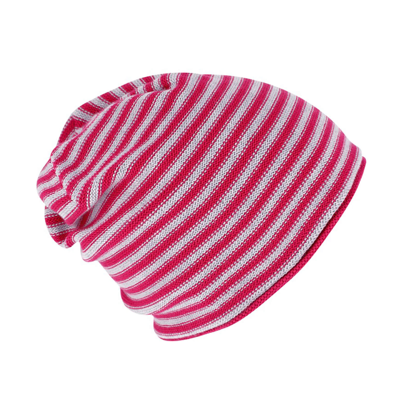 Fiebig Strickmütze Beanie Baumwolle gestreift mit Rollrand GOTS