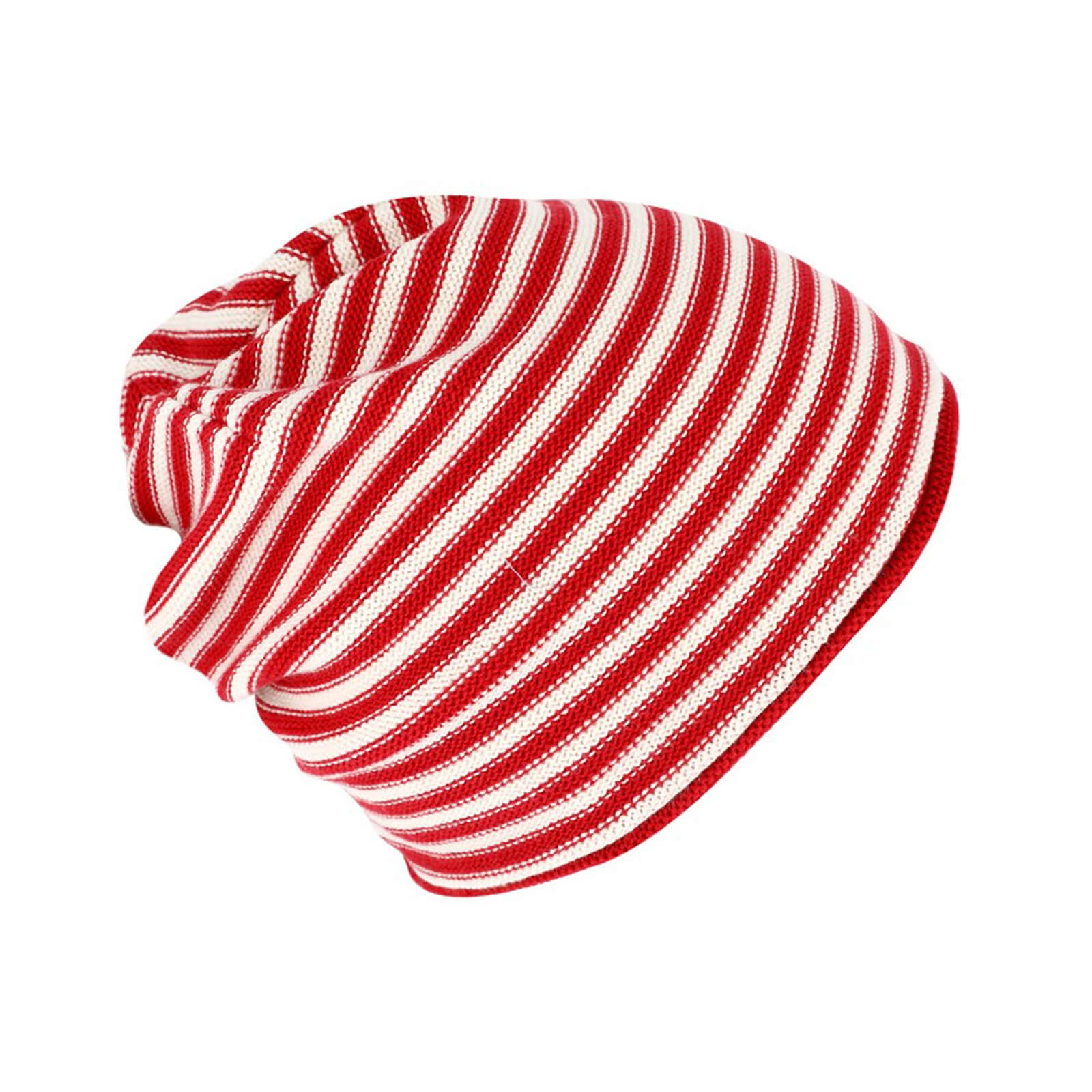 Fiebig Strickmütze Beanie Baumwolle gestreift mit Rollrand GOTS
