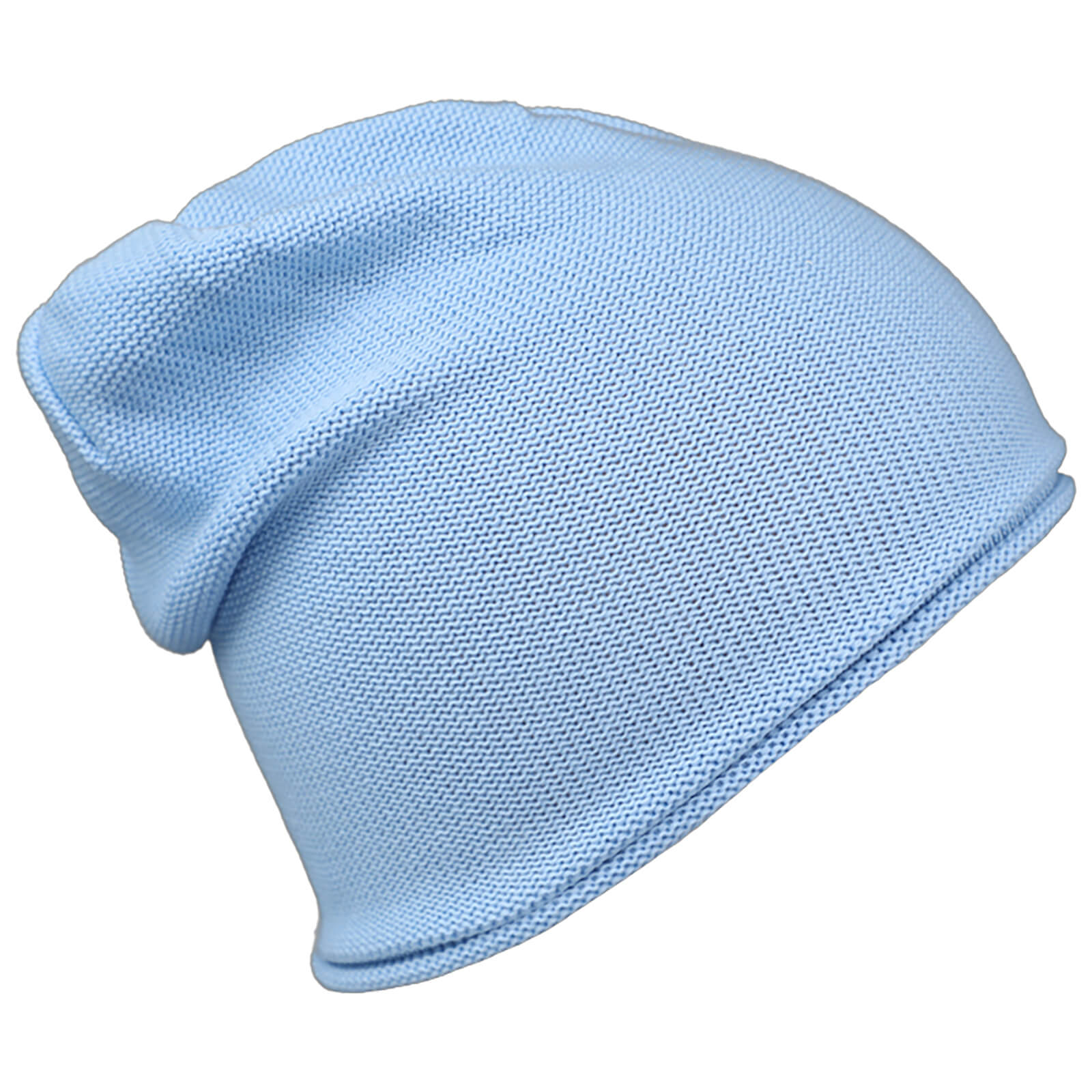 Fiebig Strickmütze Beanie Baumwolle uni Rollrand