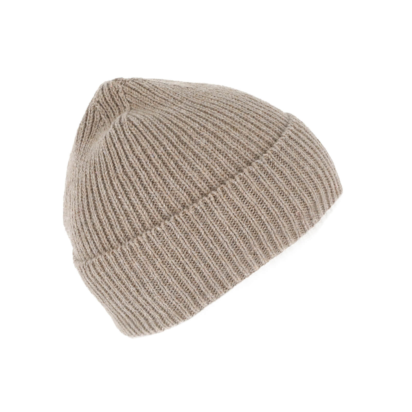 Fiebig Strickmütze mit Umschlag uni Beige