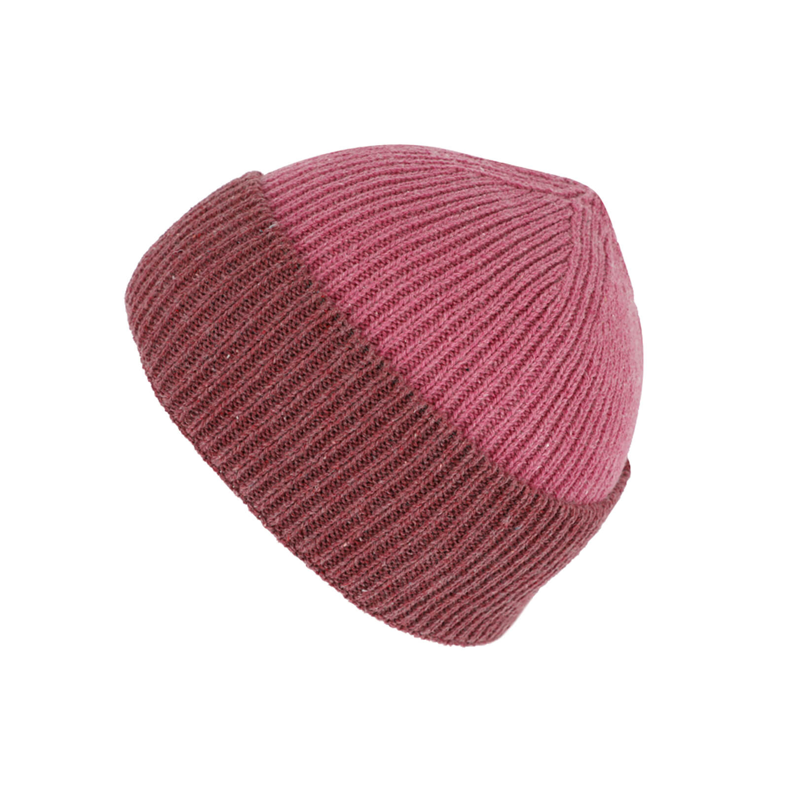 Fiebig Strickmütze mit Umschlag zweifarbig Cassis