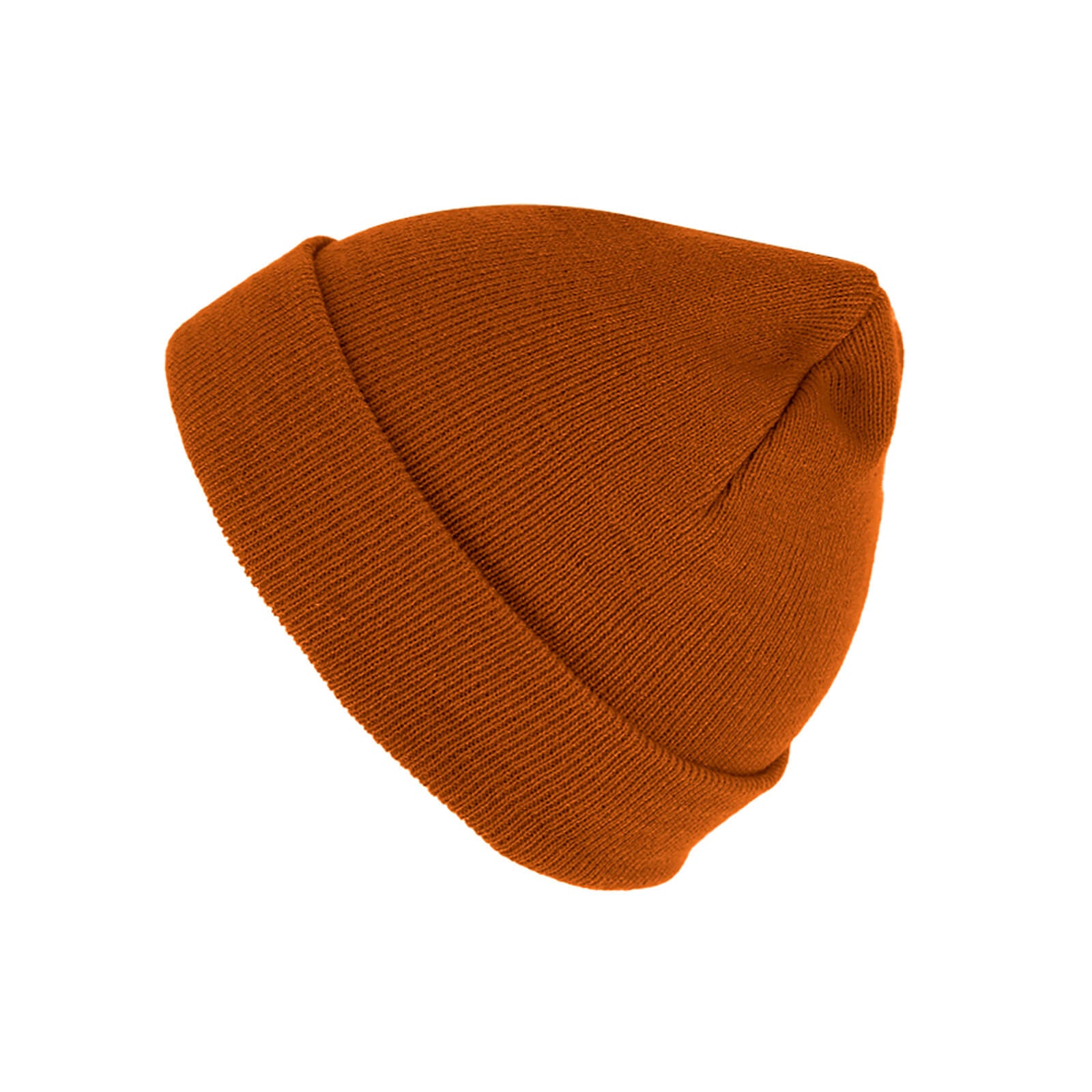 Fiebig Strickmütze Beanie mit Umschlag uni Zimt