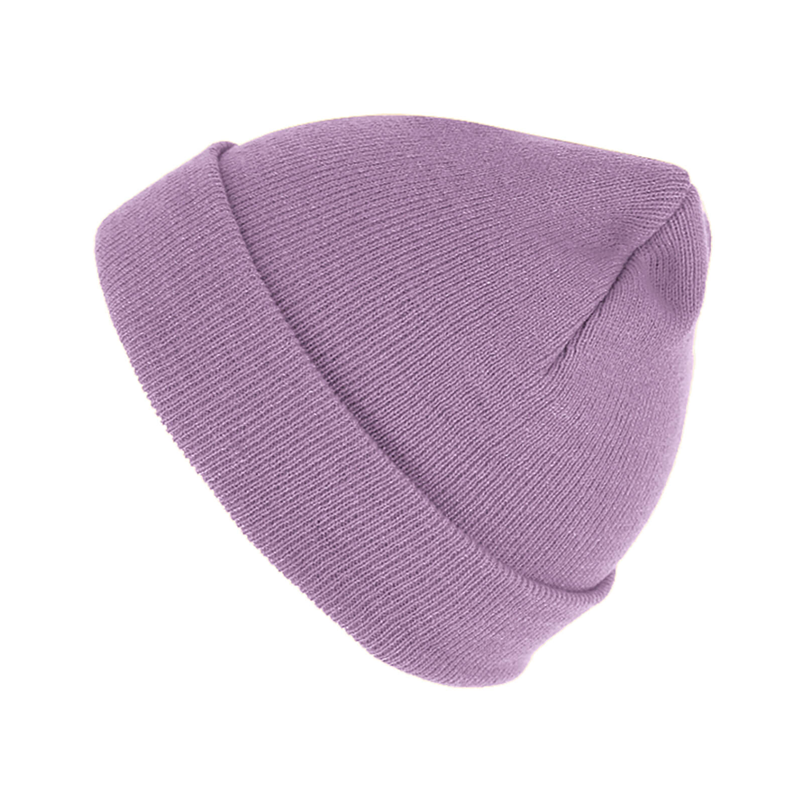 Fiebig Strickmütze Beanie mit Umschlag uni Flieder