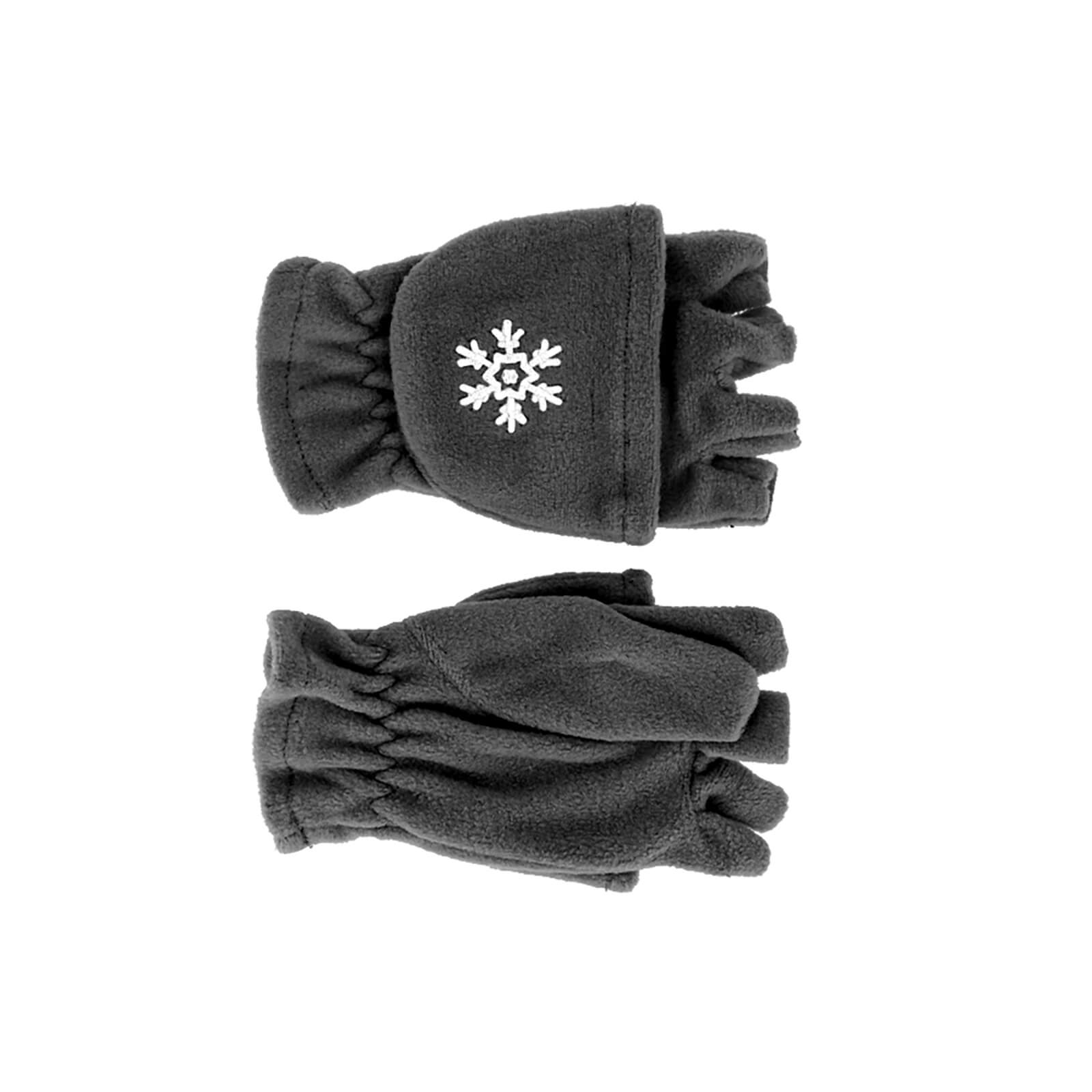 Fiebig Handschuhe Fleece uni mit Fingerklappe Anthrazit