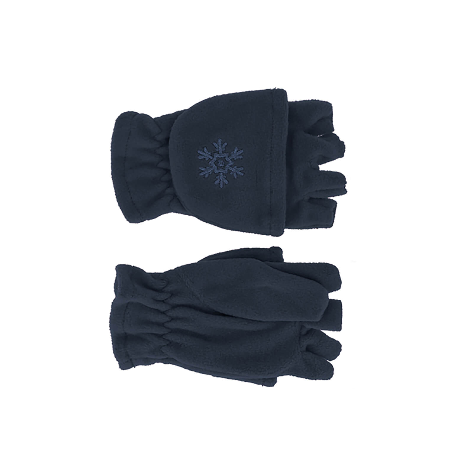 Fiebig Handschuhe Fleece uni mit Fingerklappe Marineblau