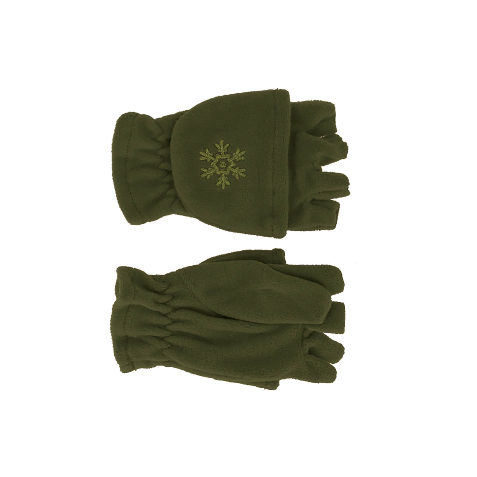 Fiebig Handschuhe Fleece uni mit Fingerklappe Oliv