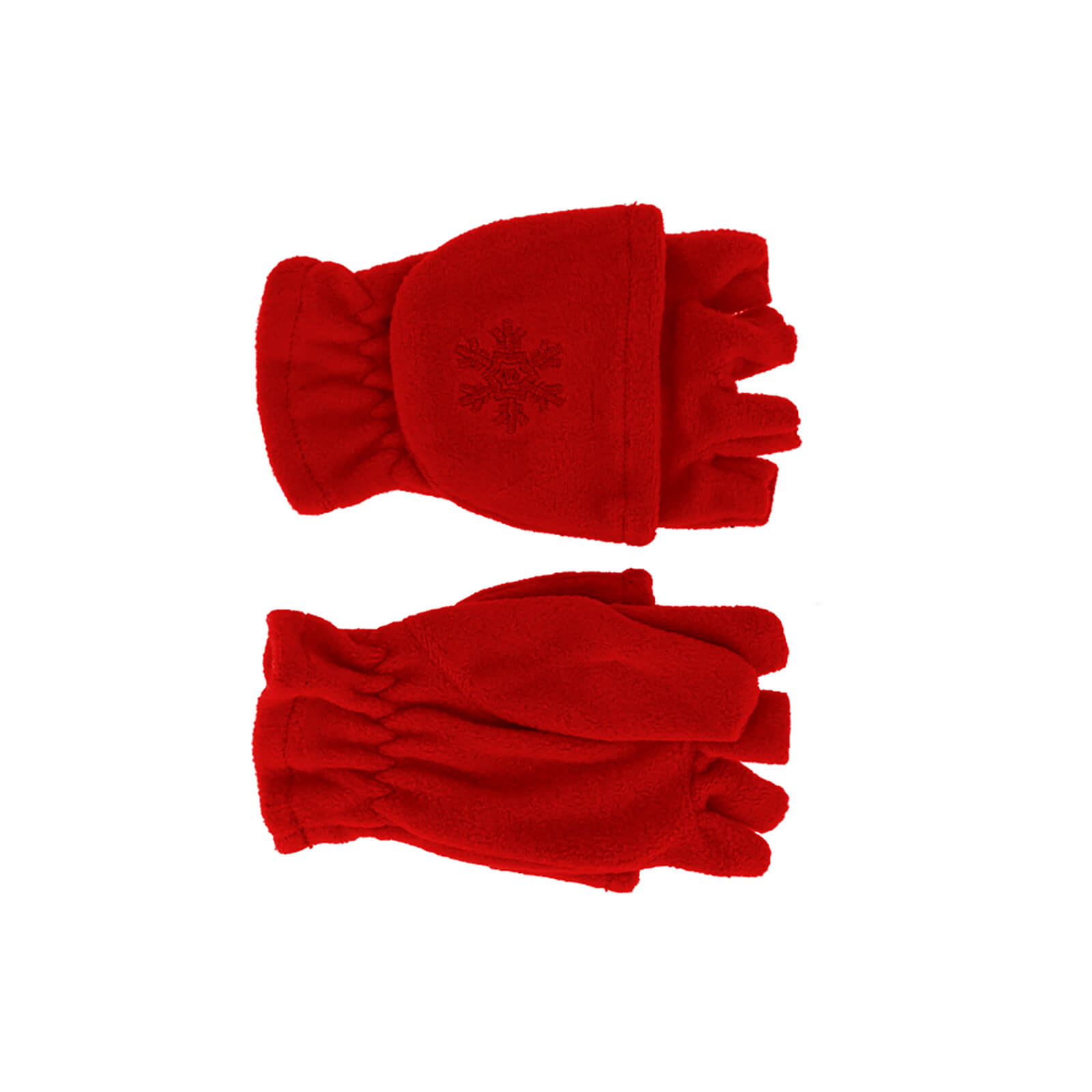 Fiebig Handschuhe Fleece uni mit Fingerklappe Rot