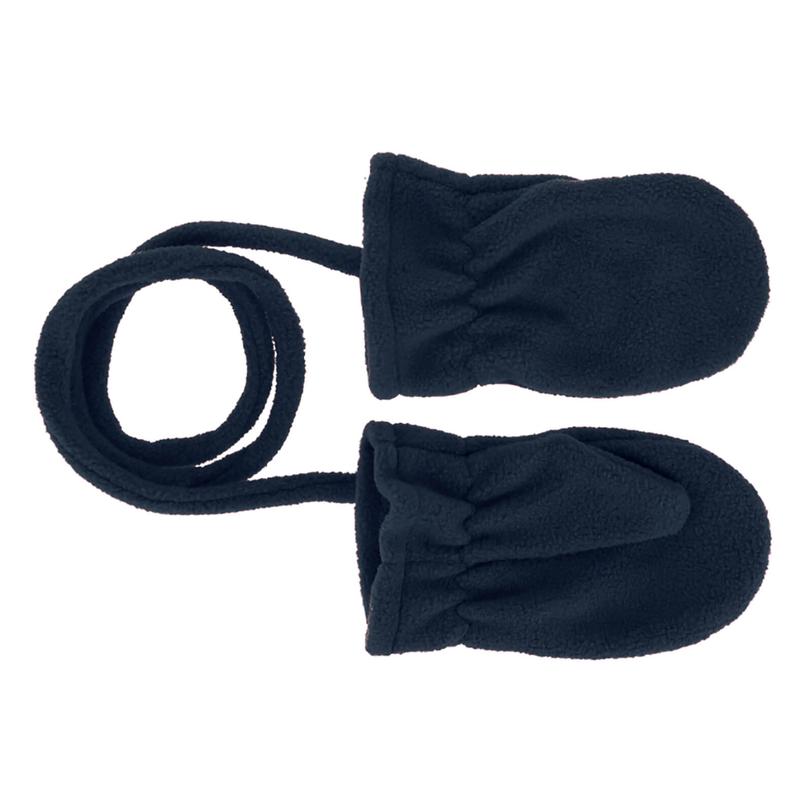 Fiebig Fäustling Fleece uni mit Band und Daumen Marineblau