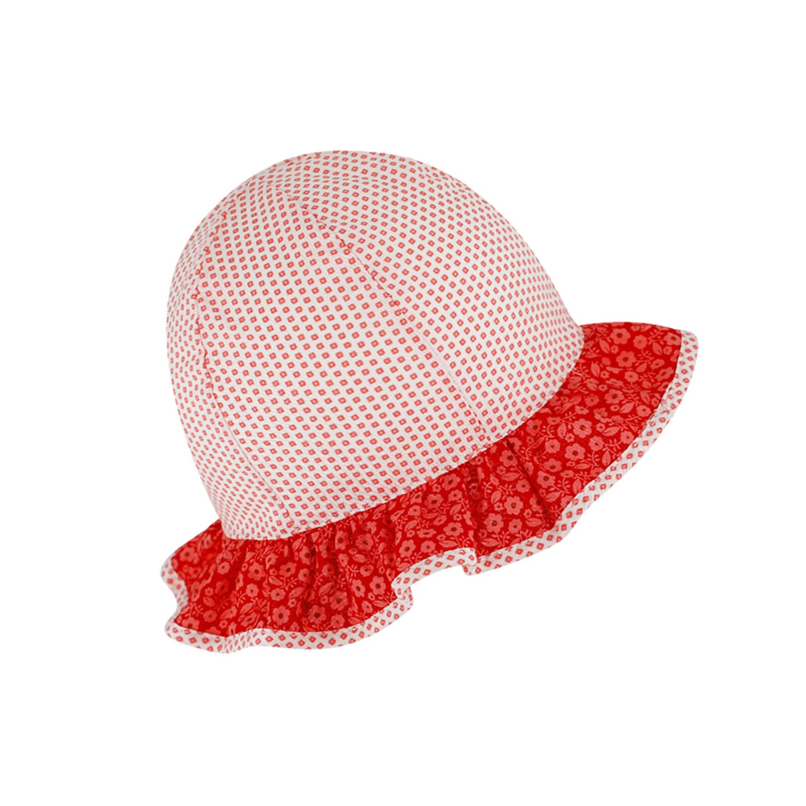 Fiebig Stoffhut 6-Panel zweifarbig mit Volant-Krempe Fuchsia