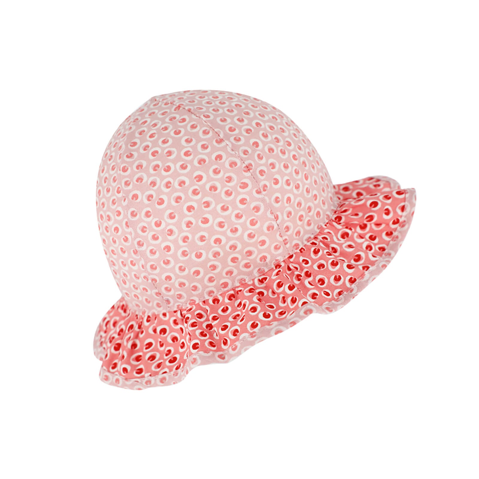 Fiebig Stoffhut 6-Panel zweifarbig mit Volant-Krempe Rosa