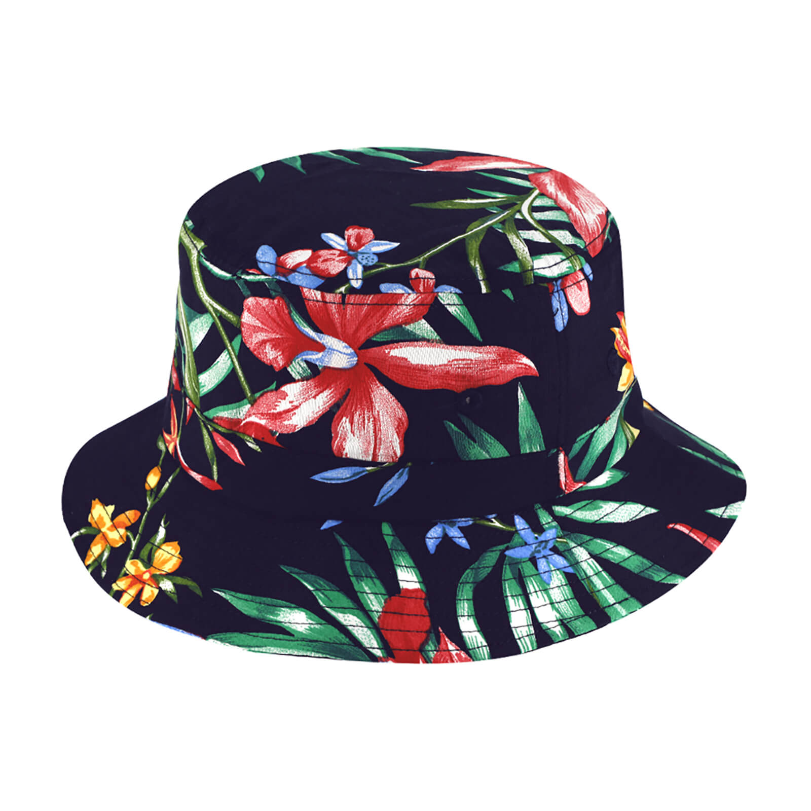 Fiebig Fischerhut Blumenprint Marineblau