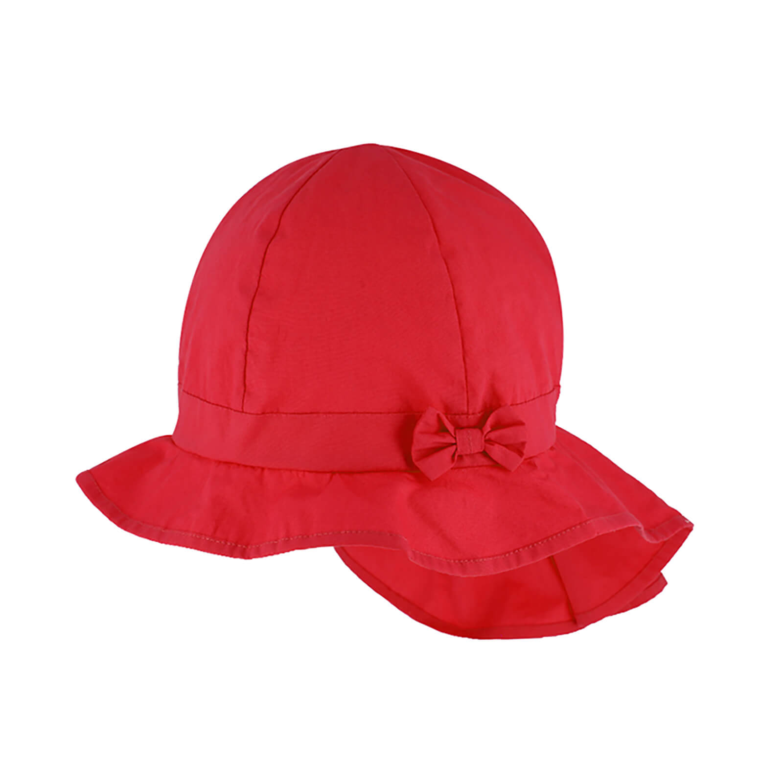 Fiebig Stoffhut 6-Panel uni mit Nackenschutz UV-Schutz GOTS Rot
