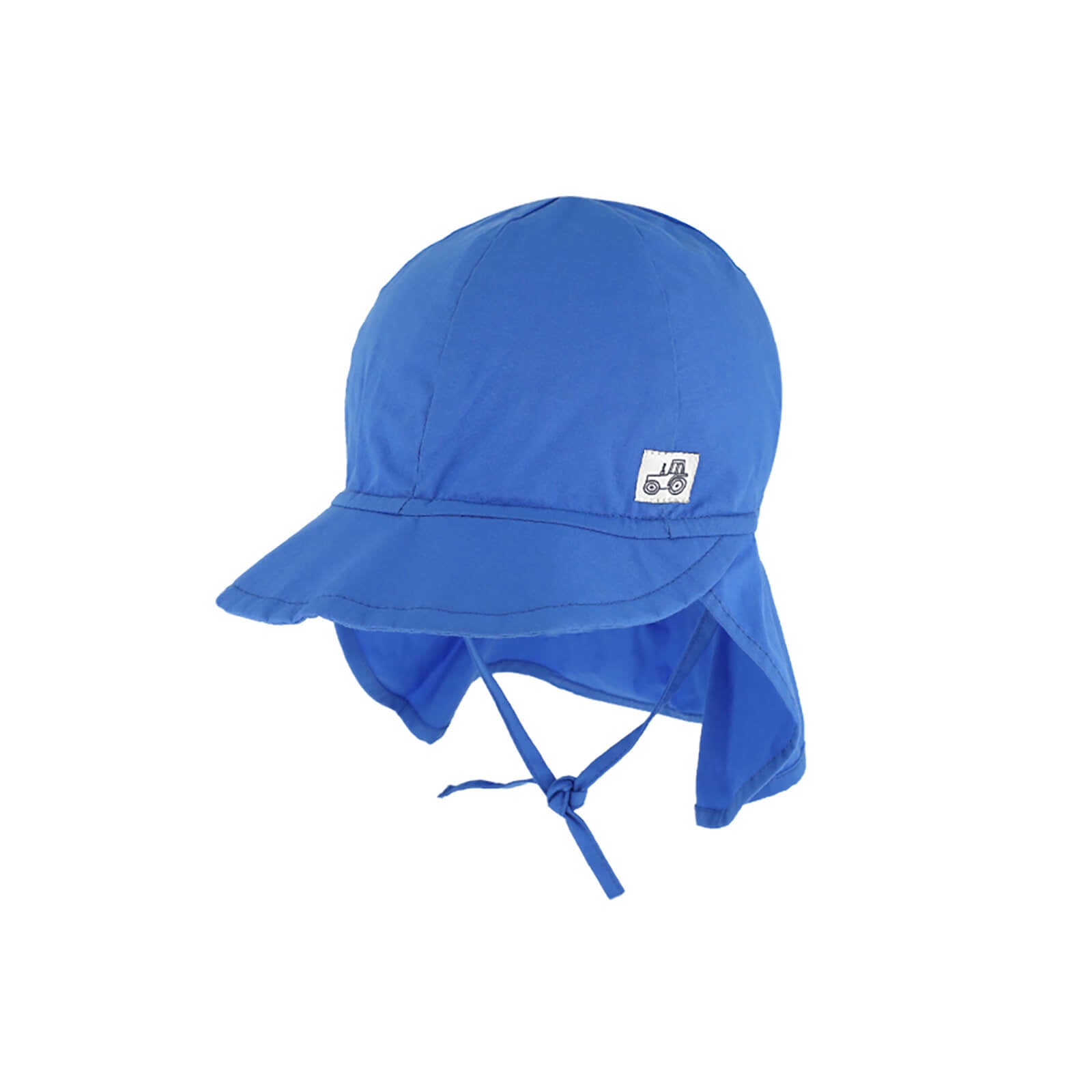 Fiebig Stoffkappe uni mit Nackenschutz und Band UV-Schutz GOTS Royalblau