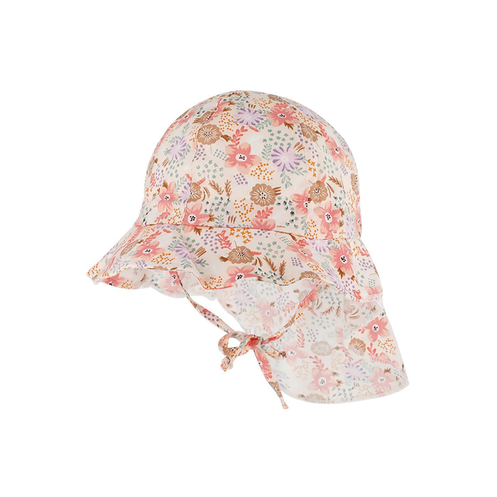 Fiebig Stoffhut 6-Panel Blumenprint mit Nackenschutz und Band Fuchsia