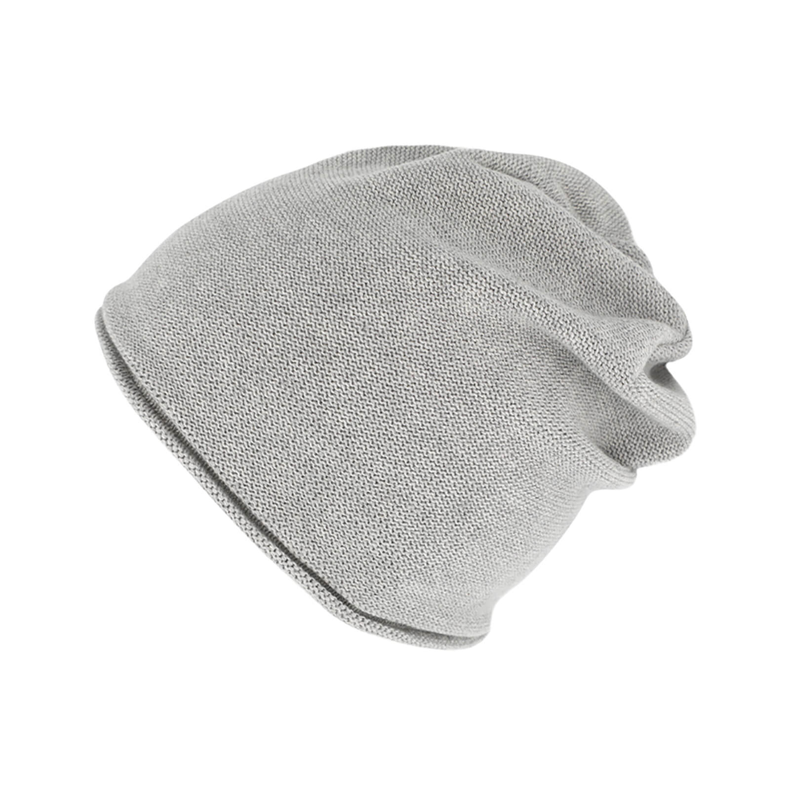 Fiebig Strickmütze Beanie mit Rollrand Baumwolle uni GOTS