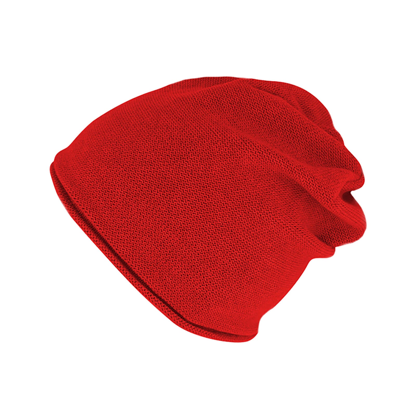 Fiebig Strickmütze Beanie mit Rollrand Baumwolle uni GOTS
