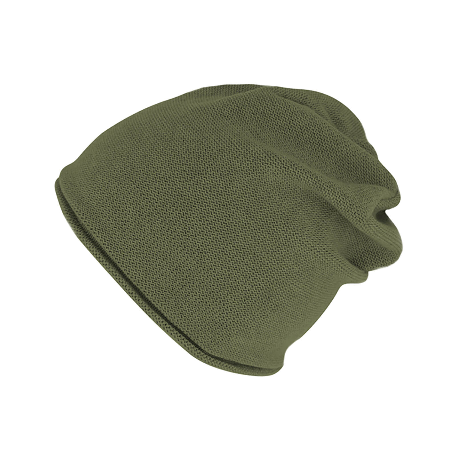Fiebig Strickmütze Beanie mit Rollrand Baumwolle uni GOTS