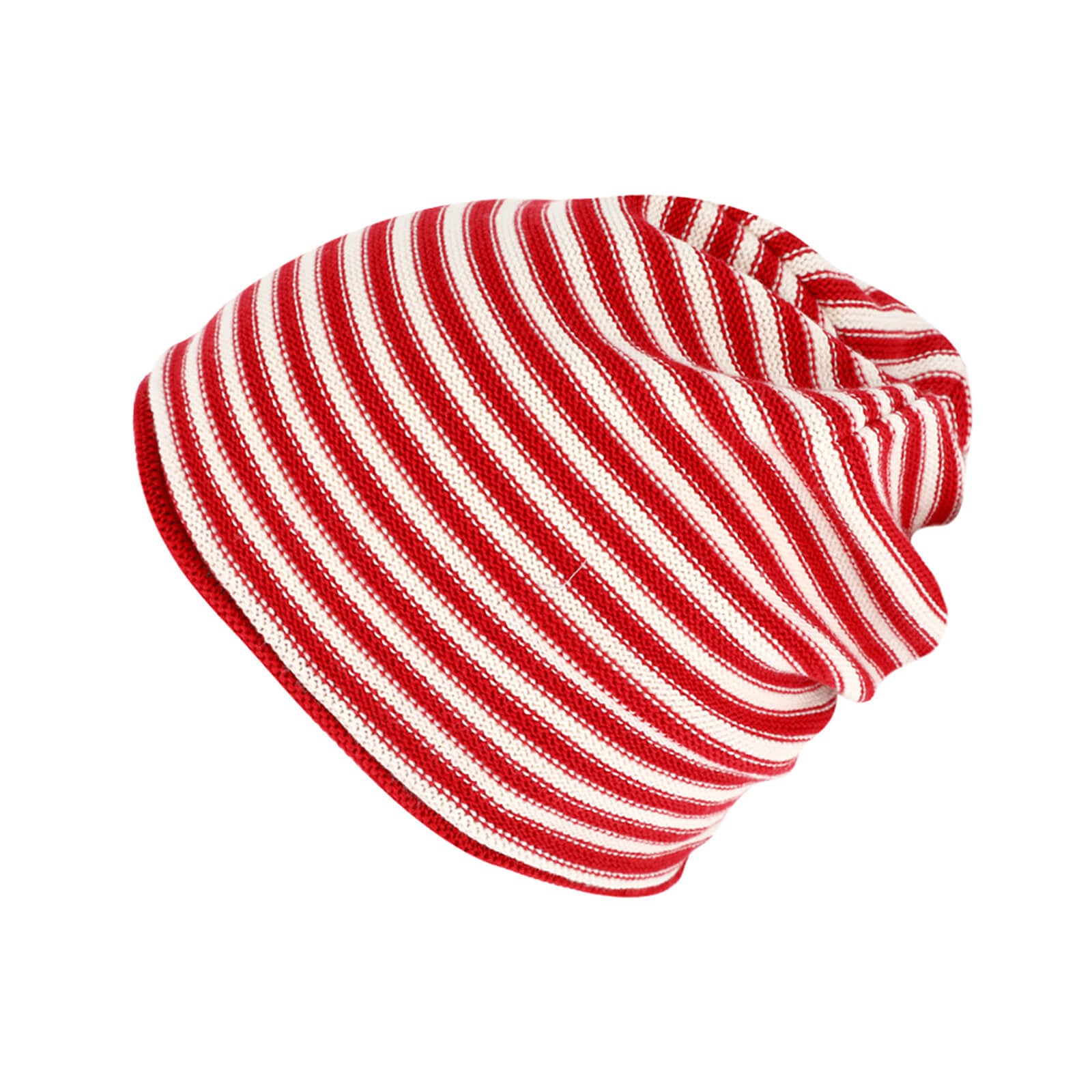 Fiebig Strickmütze Beanie mit Rollrand Baumwolle zweifarbig GOTS