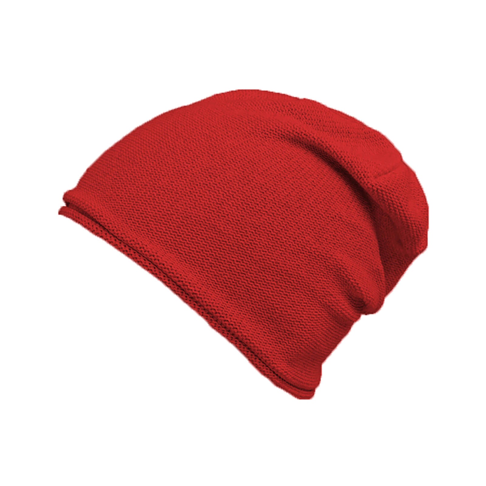 Fiebig Strickmütze Beanie mit Rollrand Baumwolle uni