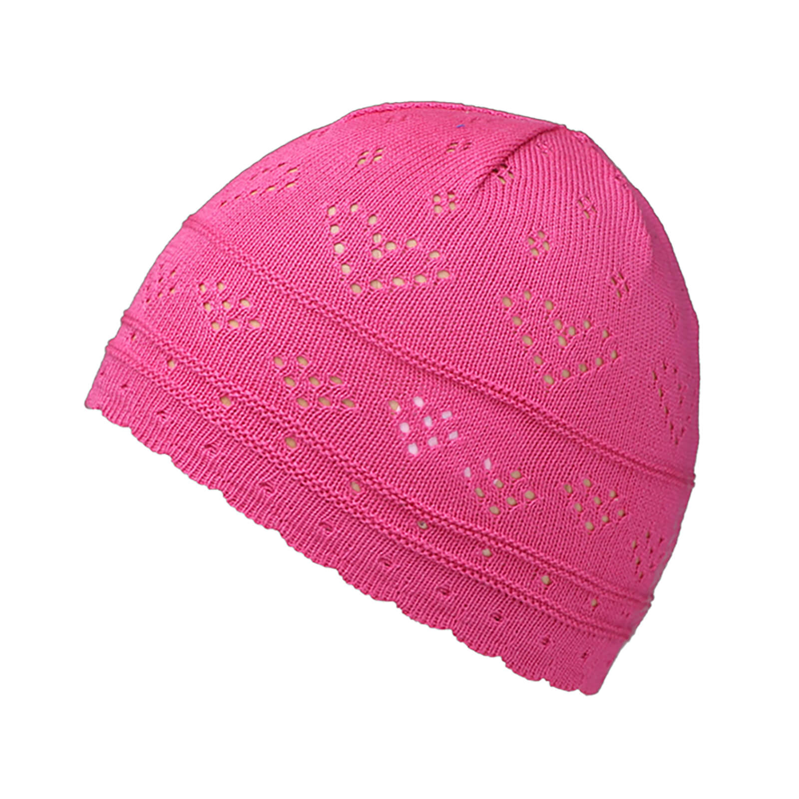 Fiebig Strickmütze Beanie Baumwolle uni Fuchsia