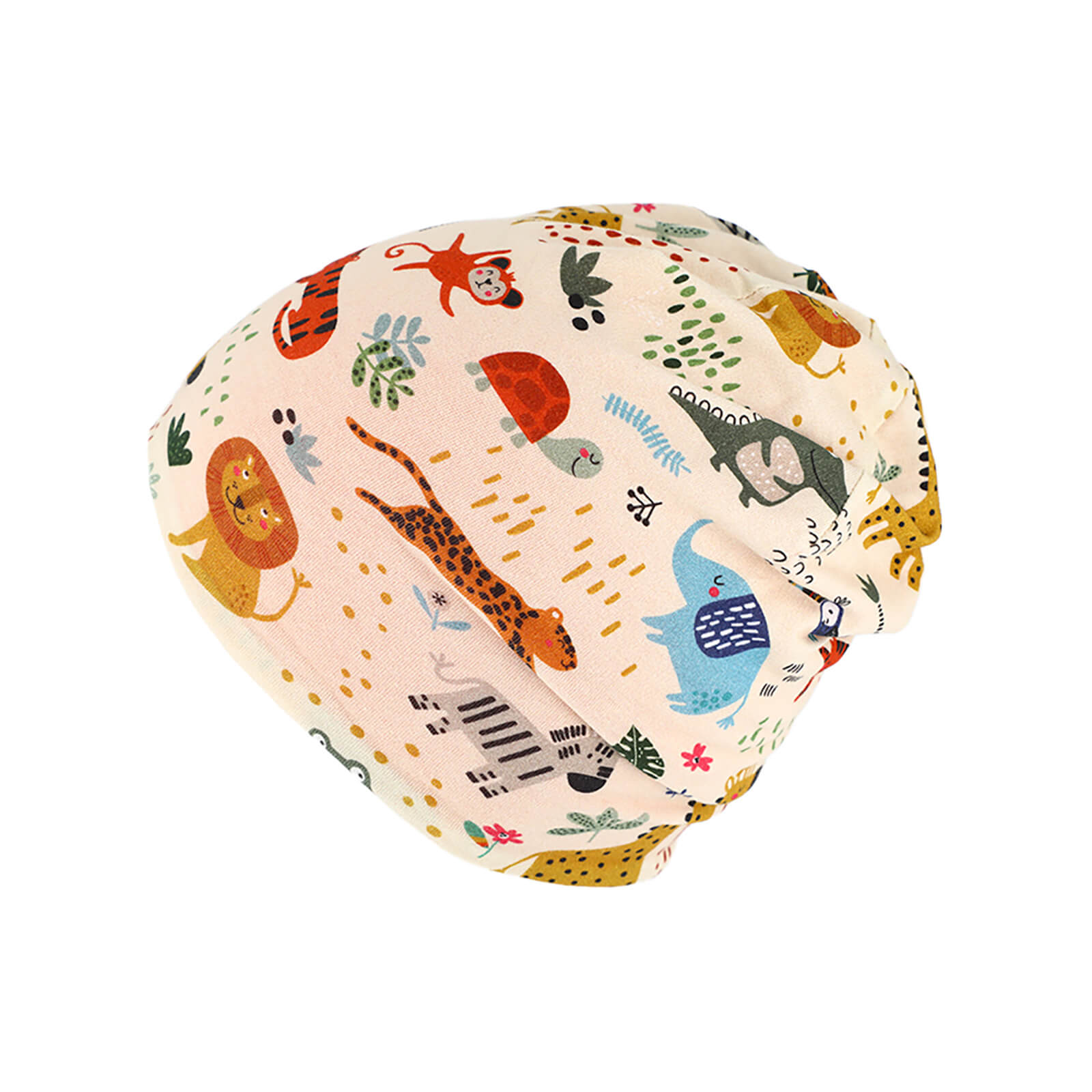 Fiebig Stoffmütze Beanie Jersey Safariprint wendbar Beige