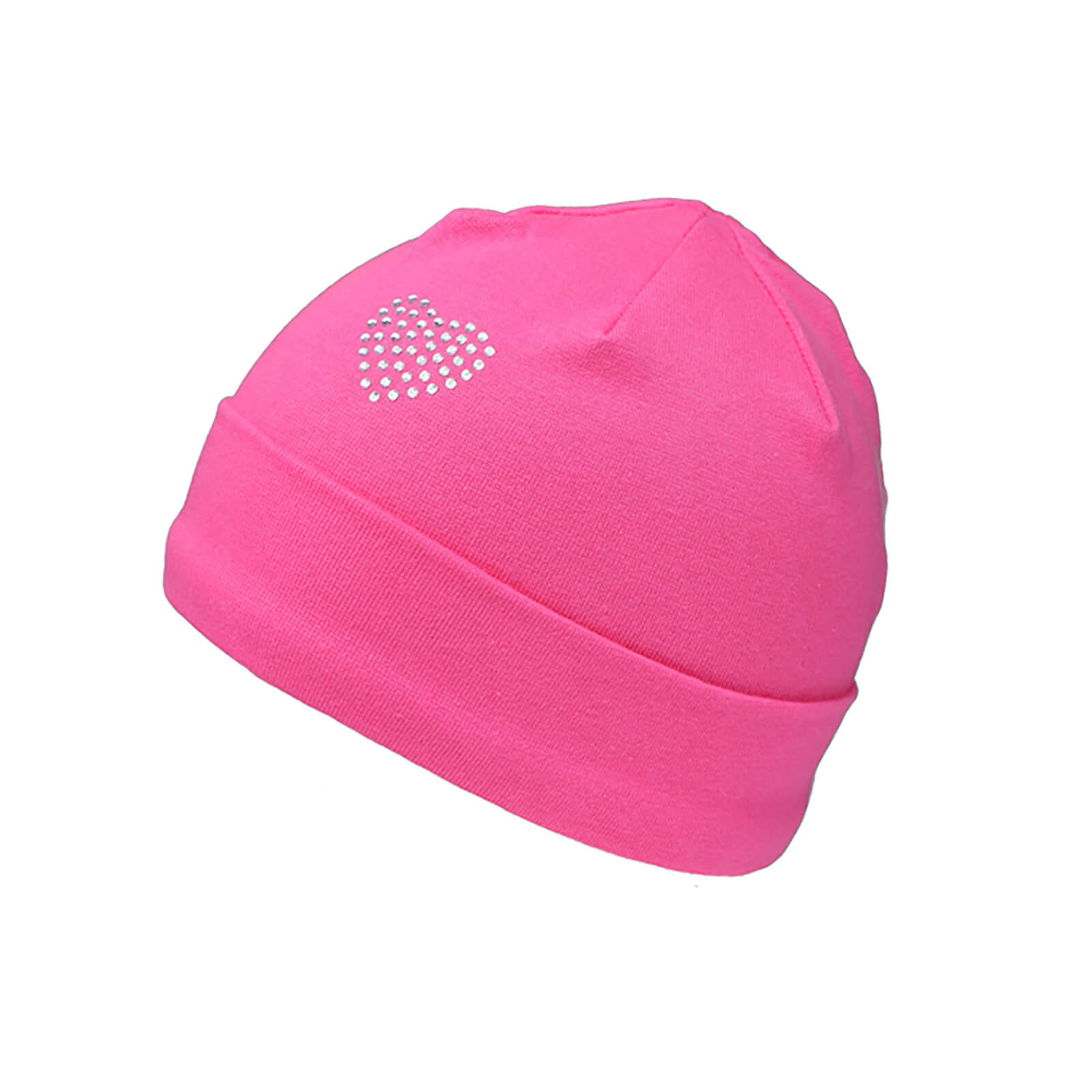 Fiebig Stoffmütze mit Umschlag Jersey uni Fuchsia