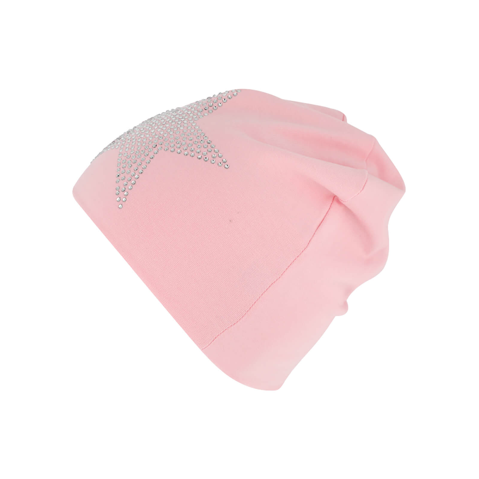 Fiebig Stoffmütze Beanie Jersey uni mit Stern Rosa