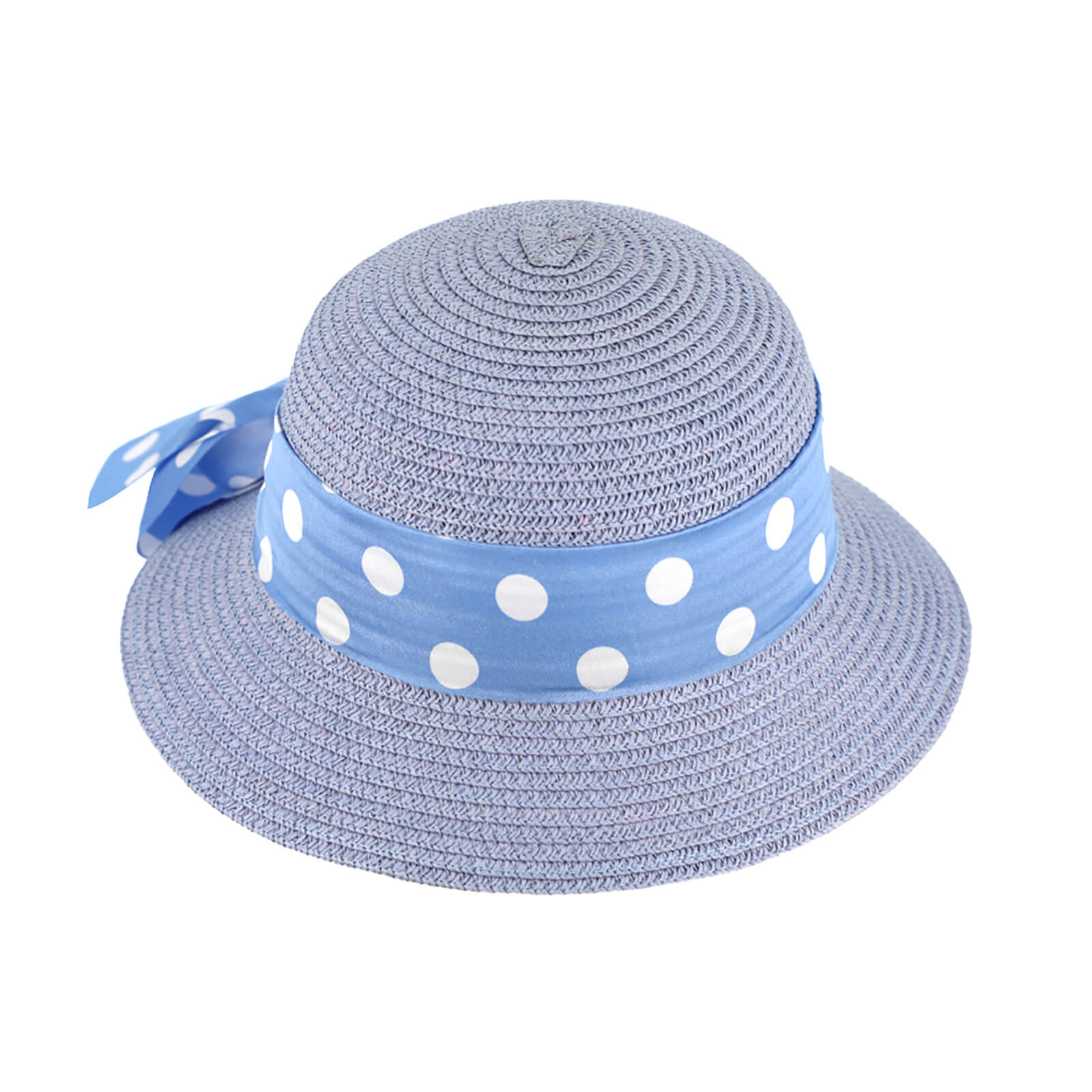 Fiebig Papierhut Glocke uni gepunktetes Band Himmelblau